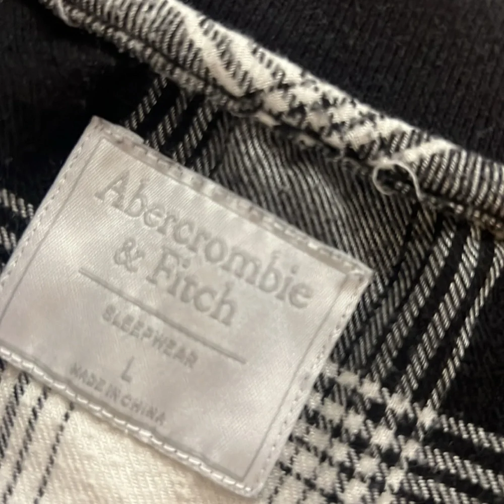 Abercrombie and Fitch Plaid Black and White Pajama set